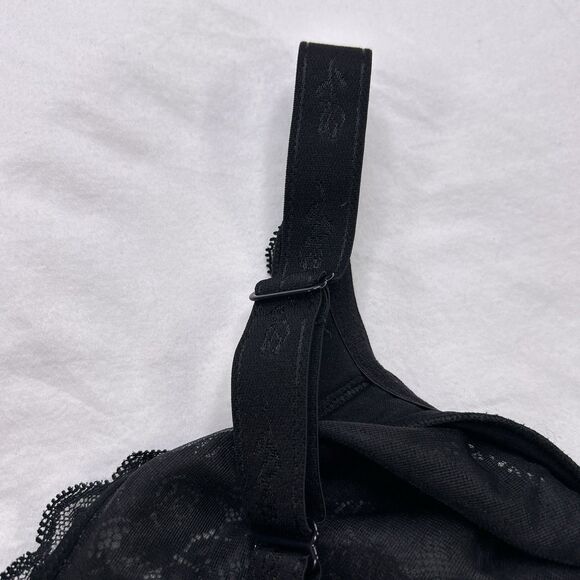 Elila Isabella Stretch Lace Bra Women's Size 46J Black Full Coverage Underwire - Picture 11 of 15